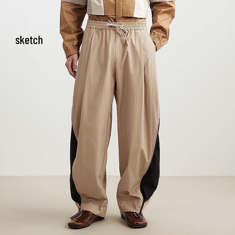 

CROQUIS Men s 2025 Spring Loose Cotton Casual Curved Blade Pants L