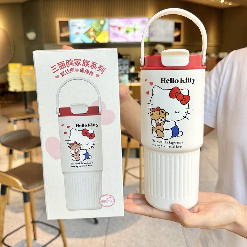 Sanrio Large-Capacity Thermos Cup 2026 New Model Ice Cup with High Aesthetic Value, Straw, Tea Brewing Cup, Birthday Gift