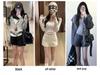 Black Woolen A-Line High Waist Korean Style Women's Bootcut Shorts for Autumn/Winter