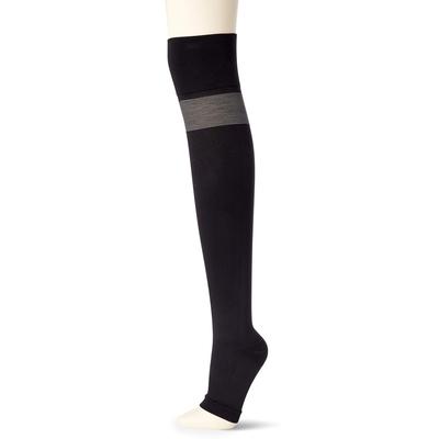RIZAP Compression Over-the-Knee Socks - Toeless, Sleek Legs, Black, Japan Size M