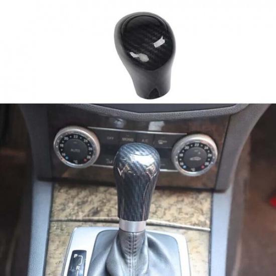 For Mercedes-Benz GLK Central Console Carbon Fiber Gear Shift Knob Cover 09-2015