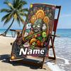 Custom Name Personalized Plants VS Zombies Print Beach Towel, for Trip Camping Beach Party Home Decor, Birthday Gift for Family & Friends