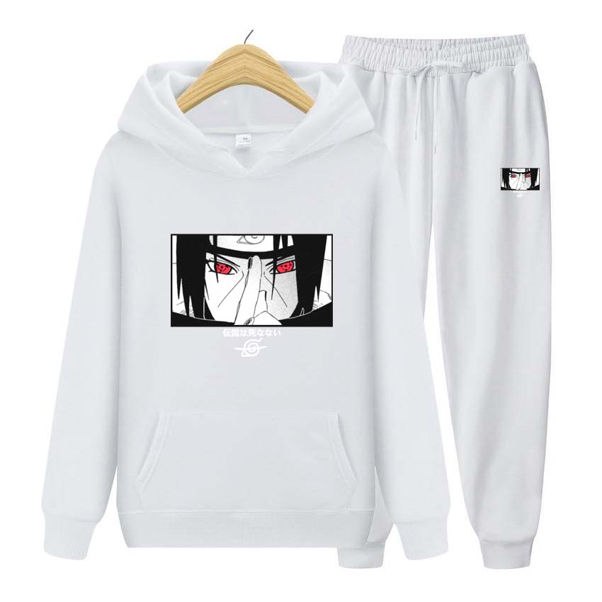 Men's Sets Anime Print Sweatshirt Sport Suit Tracksuit 2 Pieces Set Sweatshirt+Pants Suit Hooded Jacket Coat