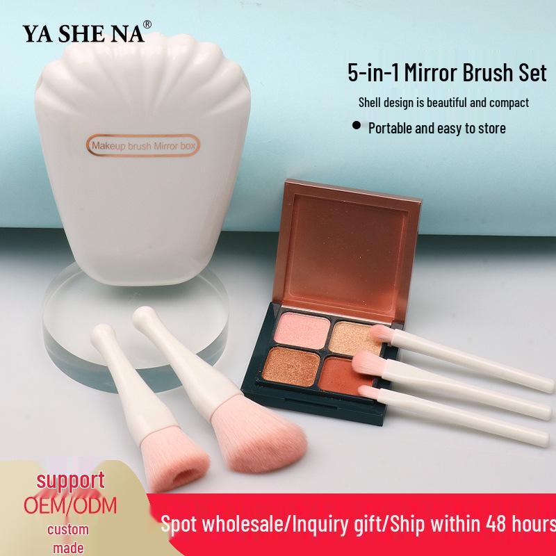 

Yasna Portable Makeup Brush Set with Mirror - Complete Contouring and Beauty Tools