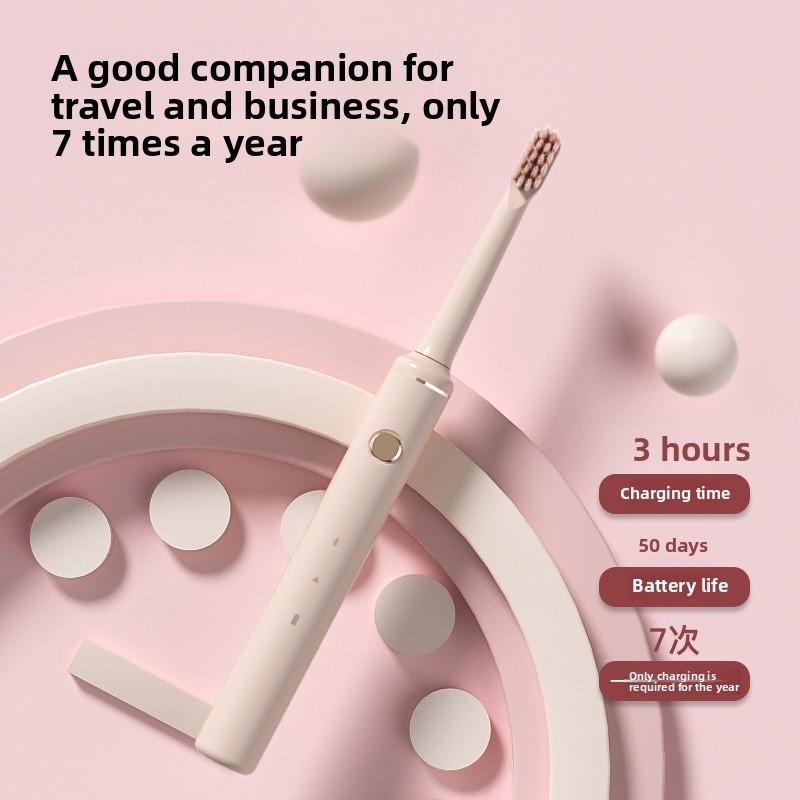 Electric Toothbrush Adult Couple Level 8 Waterresistant Soft Hair Handy Traveling Electric Toothbrush 2 Brushes