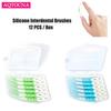 12Pcs/Box Silicone Interdental Brushes Toothpicks Brushes Between Teeth Silicone Toothpicks With Thread Oral Cleaning Tools