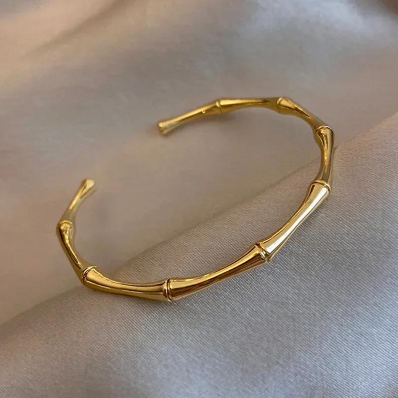 1 STKS Titanium Staal Roestvrij Staal Ingelegd Zirkonia Verguld Armband Klassieke en Eenvoudige Stijl Armbanden voor Vrouwen Dagelijkse Sieraden