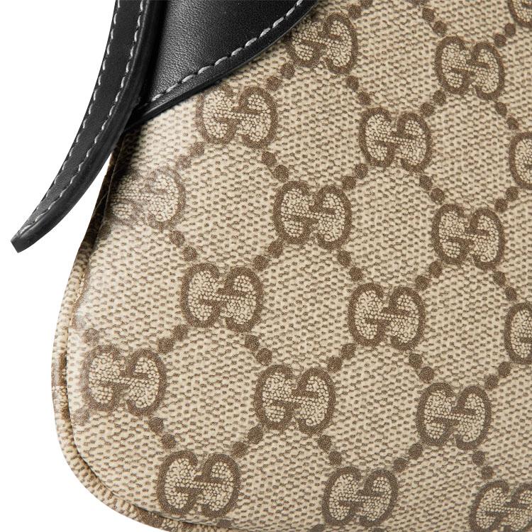 Gucci Gg Emblem Gg Emblem Adjustable Shoulder Strap Zipper Closure Coated Canvas And Leather Patch Handheld Single Shoulder Bag