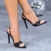 Sexy Slip On Back Strap Sandals Women Open Toe High Heels Slingback Party Strippers Summer Designer Shoes Zapatos De Mujer