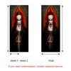 Halloween Horror Nun Thriller  Door Stickers Removable Vinilos Para Puertas Adhesive Wallpaper Art Murals for Doors Bibliotheque Modern Home Decor
