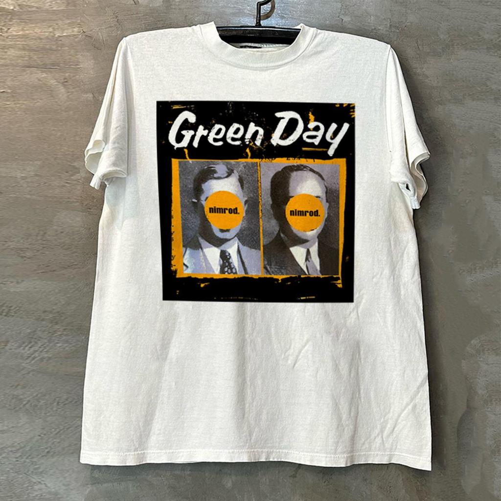 Green Day Green Day Band Album Record Short-sleeved T-shirt Vintage American Retro Design Half-sleeved Man