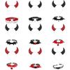 Gothic Dark Glitter Girls Choker Collar Rose Devil Wing Headband Set Gothic Bat Wing Versatile Choker