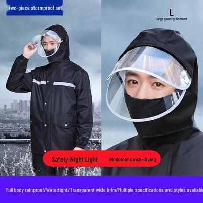 Set complet impermeabil reflectorizant de ploaie jachetă și pantaloni pentru motociclism și construcții