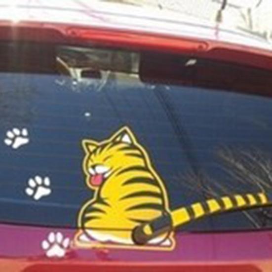 Funny Cartoon Moving Tail Sticker Vehicle Car Window Wiper Decals Decoration