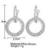 Women Luxury Fashion Glitter Circle Round Earrings Ear Stud for Party Weeding