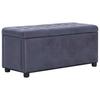 Ottoman with Storage Space 87.5 cm Grey Faux Suede Look