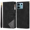 Color Splicing Case for Xiaomi Redmi Note 13 5G Phone Cover Zipper Pocket Wallet Shell
