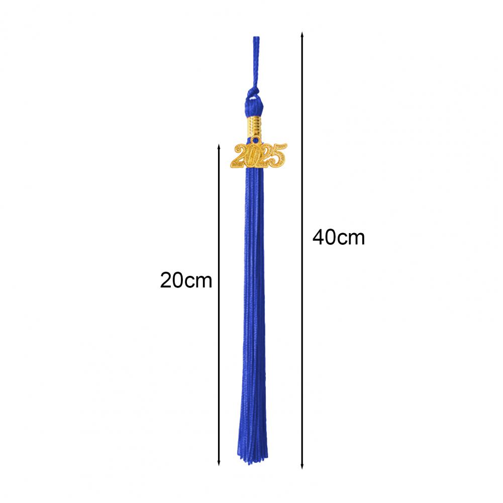 40cm Tassel Graduation Hat Tassel with 2025 Charm Solid Color Cap Hornor Tassel for Master Bachelor School Graduation Party