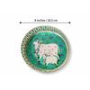 Handcrafted German Silver Pichwai Cow Design Tray 8 Inch | Round Pooja Thali | Decorative Serving Tray