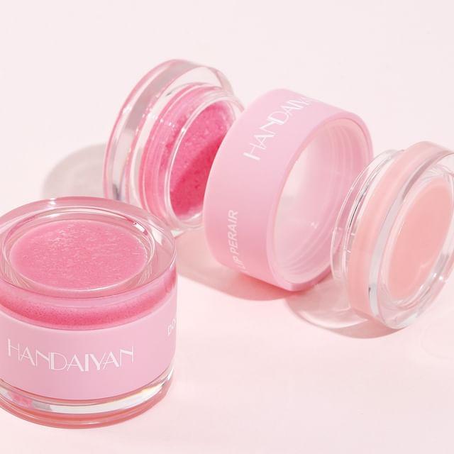 HANDAIYAN - Сахарный скраб и маска для губ 2 в 1 Set: Scrub*4g & Lip Mask*6g
