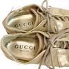 Gucci Niedrig geschnittene Leder-Sneaker goldfarbenes Leder Gebraucht