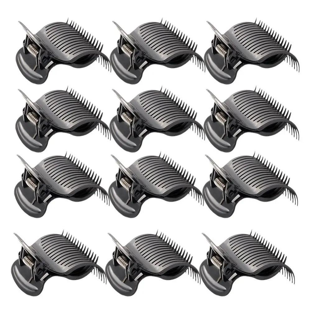 

12Pcs ABS Hair Curler Claw Clips White Hair Perm Insulation Clip Useful Hot Roller Clips Salon чёрный