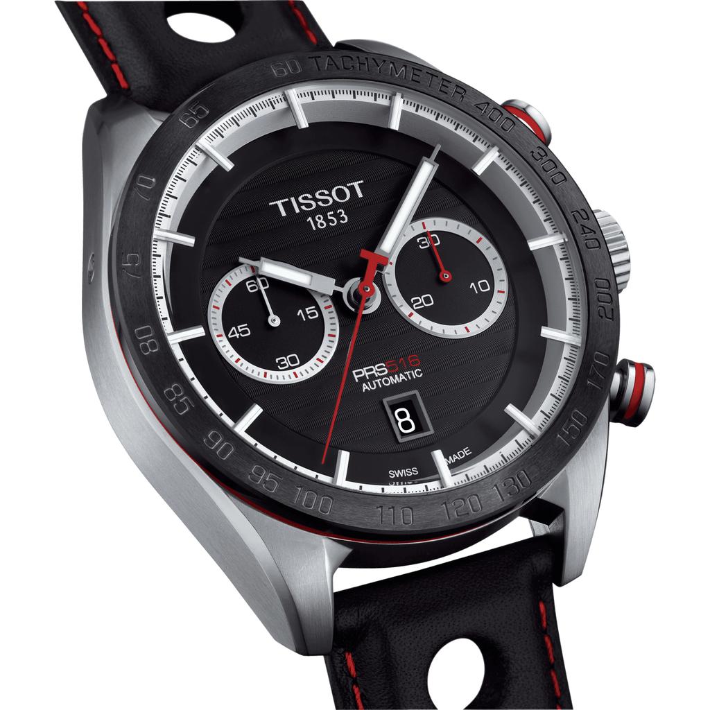 Tissot Leather Strap black Dial Men's Fashion Watch T100.427.16.051.00
