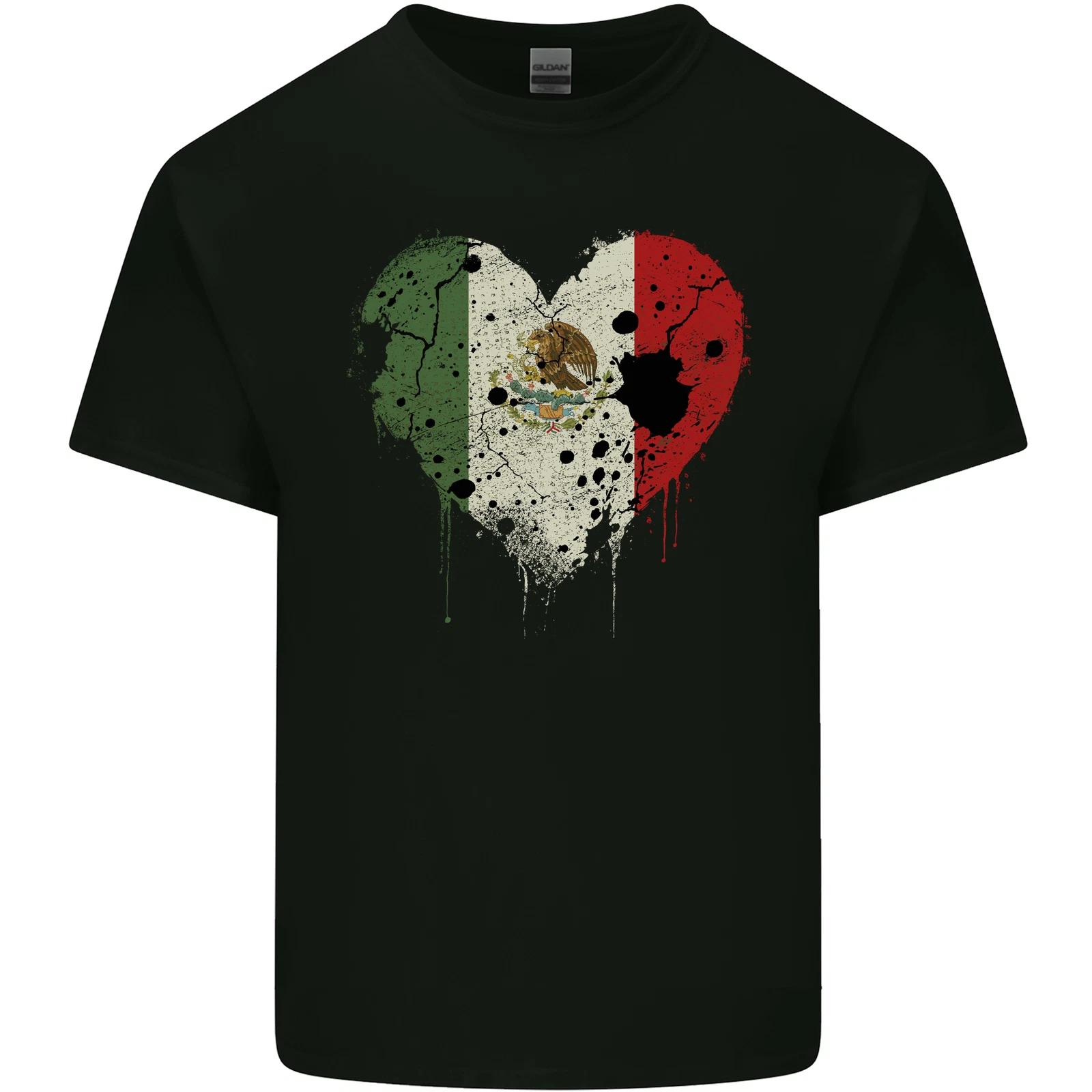 Love Mexico Flag Mexican Day Football Kids T-Shirt Childrens S