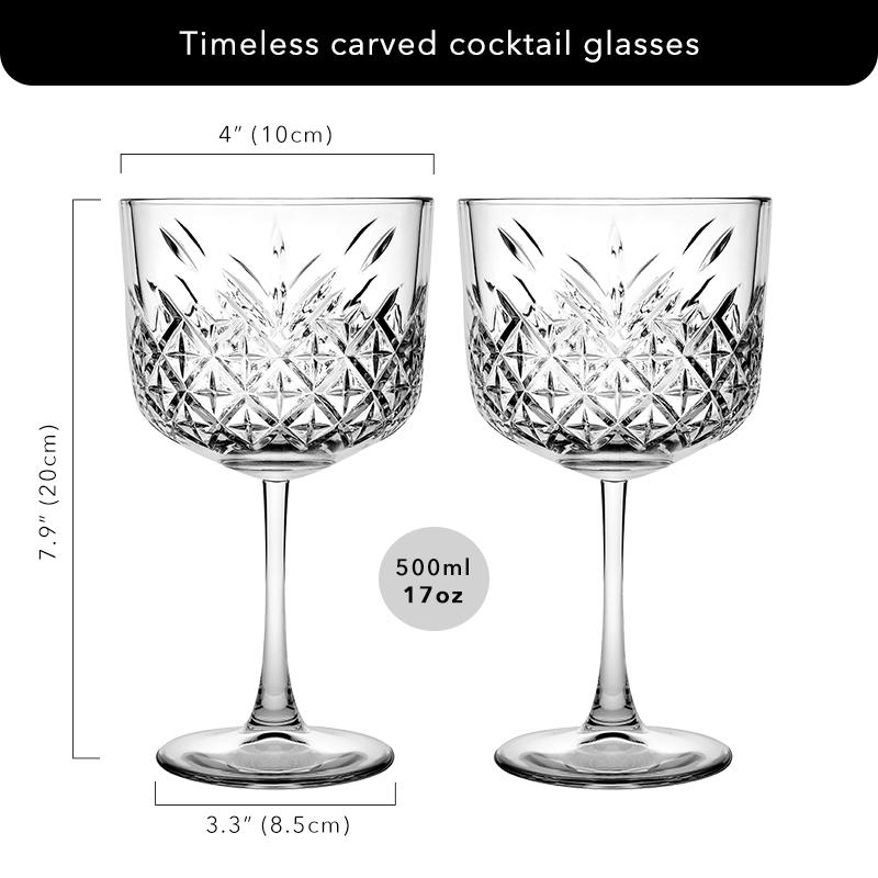 Martini Glass Carving Glasses Premium Coupe Goblets Set of 2 - Gin, Wine, Cocktail, Mojito Glasses Drinking Champagne Cups