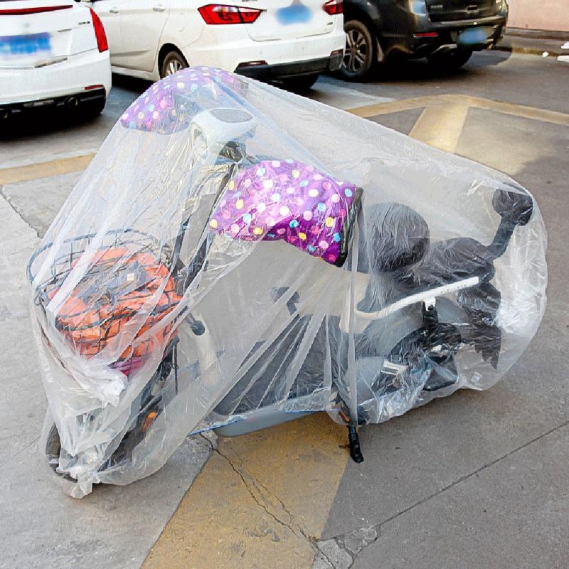 Motorcycle Cover Disposable Transparent Protector Covers All Season Outdoor Waterproof Bike Scooter Rain Dustproof Cover