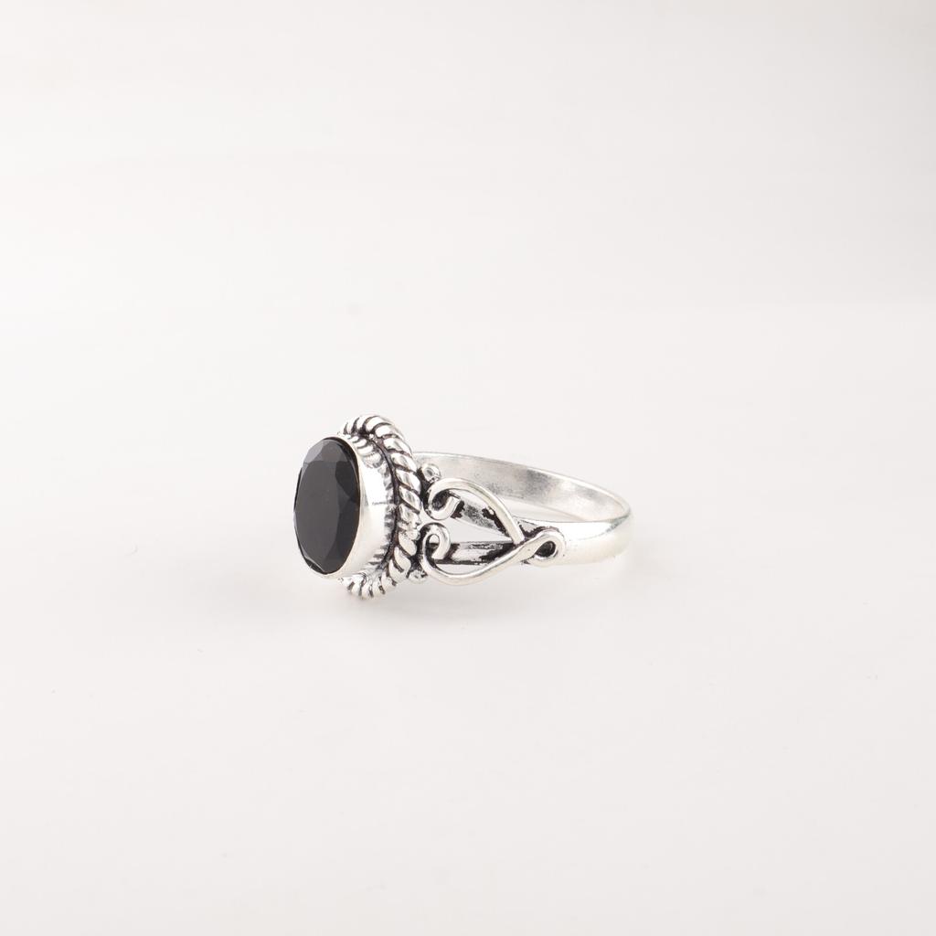 Black Onyx Gemstone 925 Sterling Silver Jewelry Handmade Ring For Wedding Gift RR-8-15