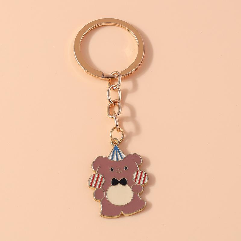 Cartoon Animal Dog Keychain Enamel Love Heart Charms Keyrings for Car Key Souvenir Gifts for Women Men Handbag Key Chains