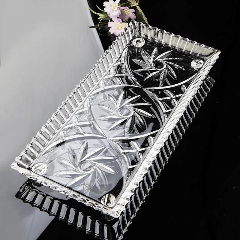 

Фруктовница из хрустального стекла, большой толстый поднос, стеклянная фруктовница для гостиной, десертная тарелка для закусок, украшение стола