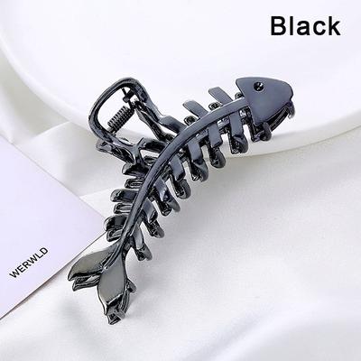 Grande Molletta per Capelli in Metallo a Forma di Lisca di Pesce Irregolare Mollette per Capelli Stile Punk Argento Pinze per Capelli Barrettes Fermagli per Capelli Accessori per Capelli