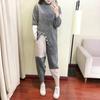 2pcs/set  Two Piece Set Pullover Sweater Tracksuit Women  Irregular Hem Sweater +High Waist Knit Pants  2 Piece Set Women Winter Outfits