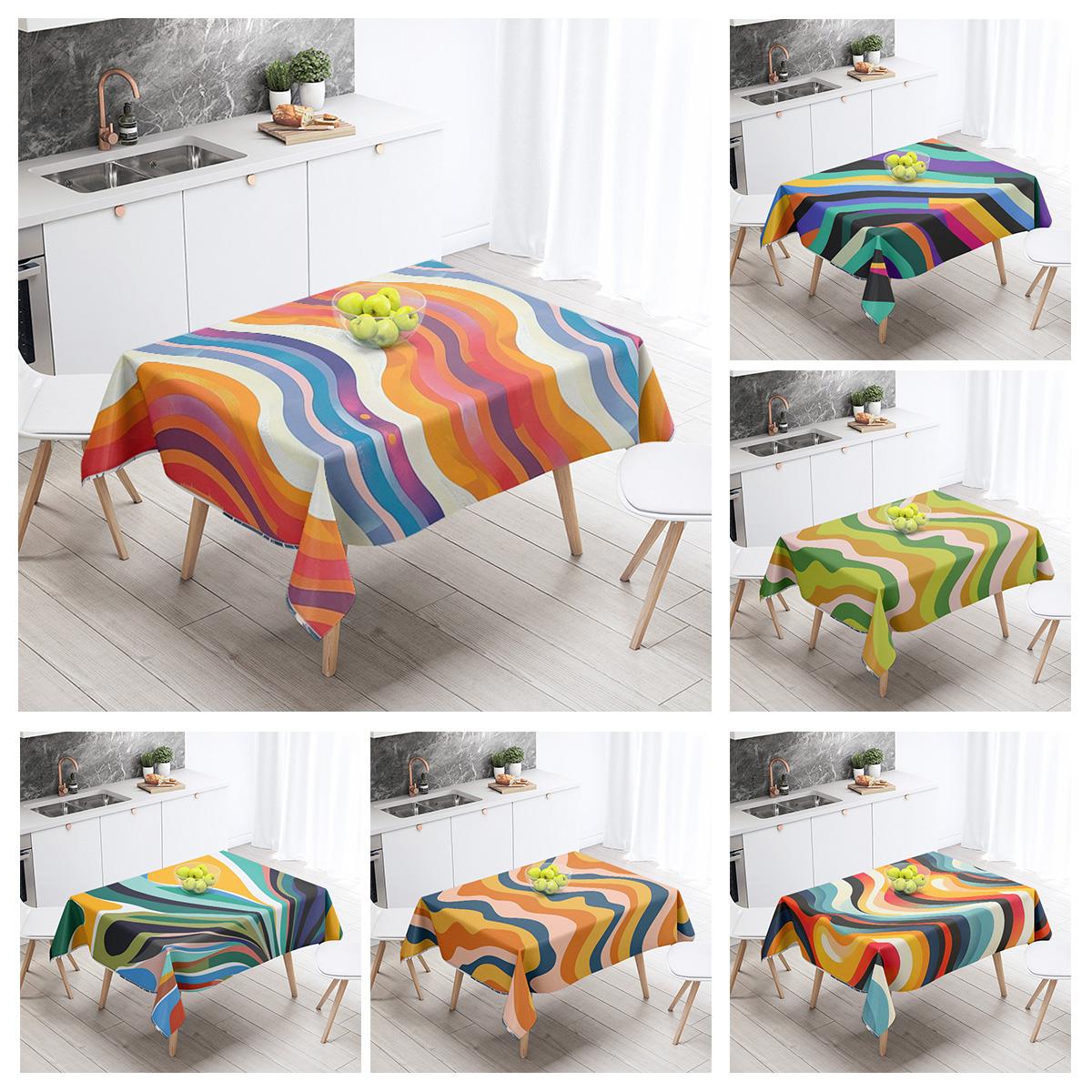 Jmg Household Supplies Unisex Abstract Geometric Tablecloth 1Pc Resistant Party Decoration Restaurant Cafe Dining Table Tablecloths 140X200cm
