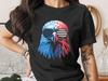 Patriotic Eagle Sunglasses T-Shirt | American Flag Eagle Head Graphic Tee | Independence Day USA Freedom Apparel Gift