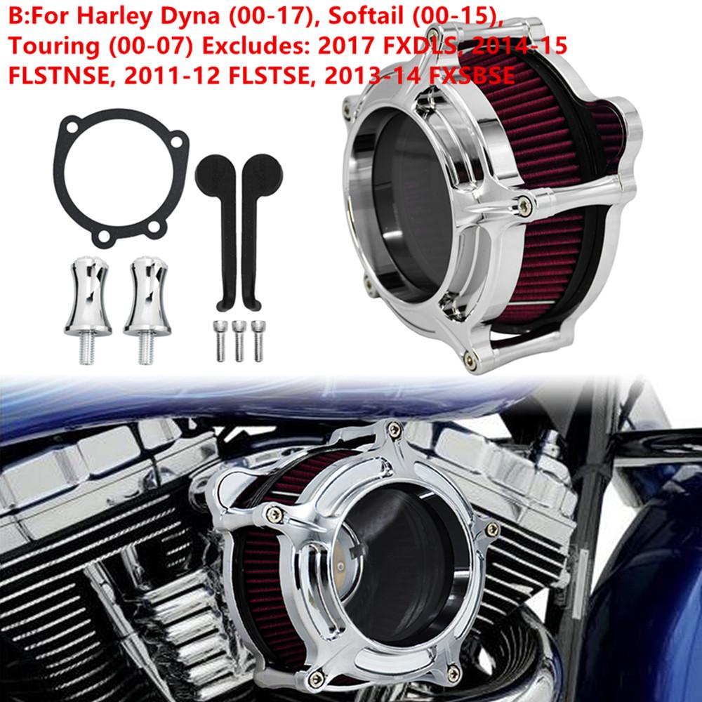Kit filtru de aer cromat pentru filtre de aer pentru motociclete Sistem de admisie CNC pentru Harley Touring Sportster XL 48 72 883 1200 Dyna Softail