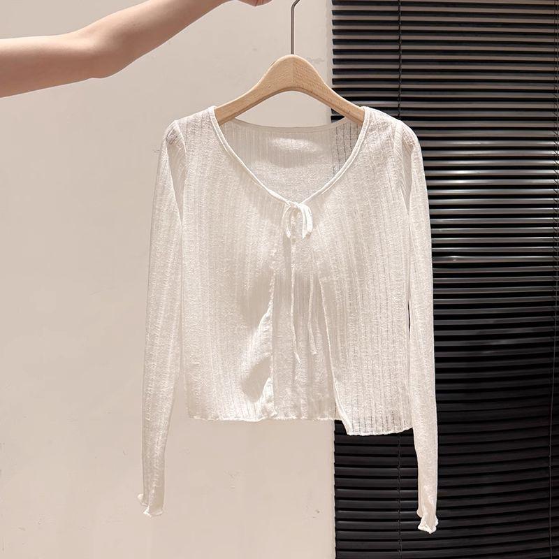 Women's Lazy Style Lace-Up Sun Protection Cardigan - 2026 Summer Loose Fit Short Outerwear