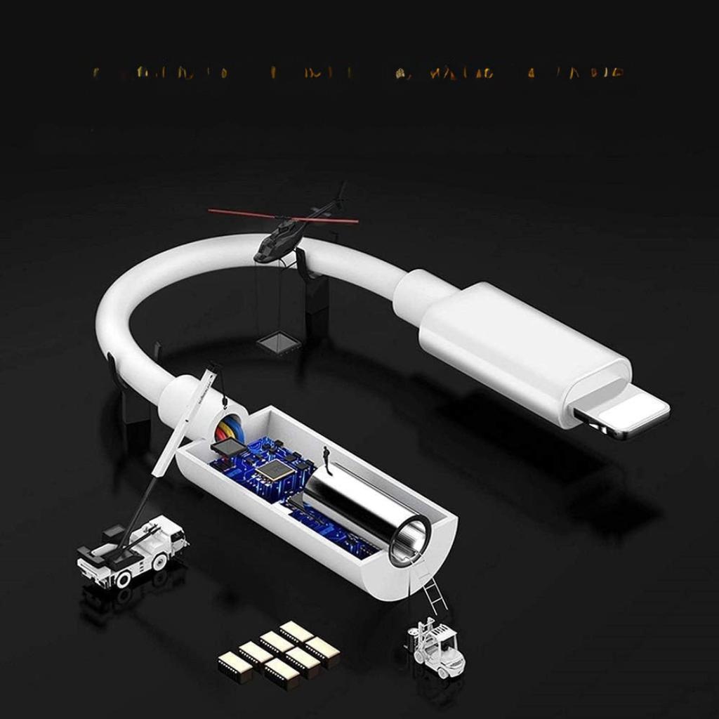 Adapter for Iphone Ipad Lightning Mini Jack 3.5mm Apple Mfi Headphones 2 Pcs