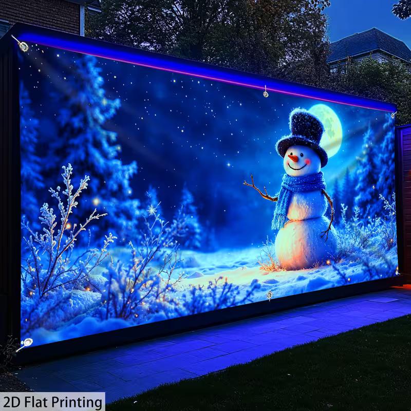 

2D Christmas Snowman Backdrop Winter Night Photography Background 47.2x31.5inch/120*80cm