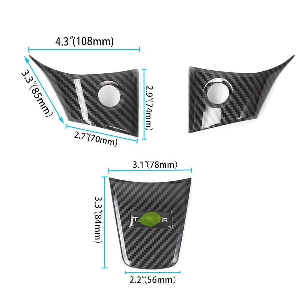 Tesla Model 3/Y Dekorationskåpa i kolfiber för ratt