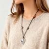 Korean Sweet Love Heart Flower Pendnat Necklace for Women Men Fashion Geometric Long Sweater Chain Necklace Neck Chain Jewelry