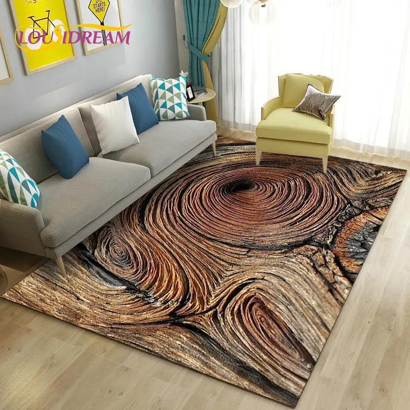 3D Ahşap Tahıl Desen Alan Kilim, Oturma Yatak Odası Kanepe Paspas Mutfak Dekorasyon için Halı Halı, Çocuk Kaymaz Zemin Mat Oyna