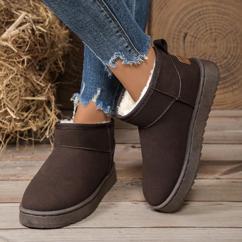 Women's Winter Warm-Lined Thickened Anti-Slip Thick-Soled Short Snow Boots, Cozy Outdoor Casual Footwear.