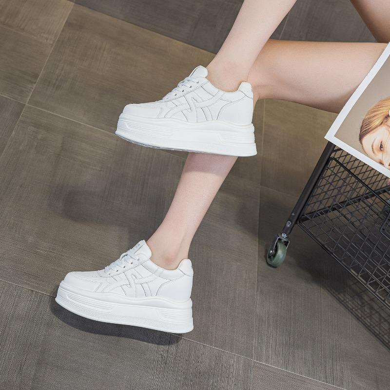 Rutschfeste Schuhe, Damenschuhe, Schuhe mit dicker Sohle zur Höhenvergrößerung, Sport- und Freizeit-Board-Schuhe