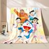 1PC Japanese Anime Doraemon Printed Blanket Flannel Fluffy Soft Blanket for Adult Kids Plush Sofa Bed Car Camping Luxury Gifts
