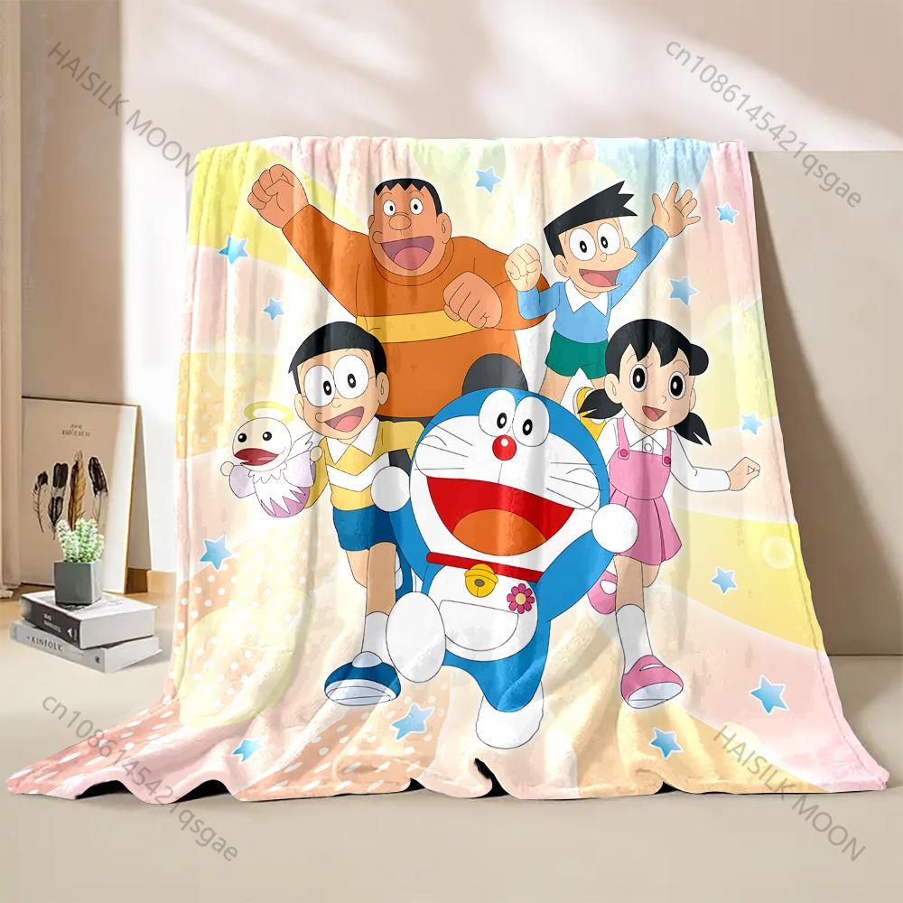 1PC Japanese Anime Doraemon Printed Blanket Flannel Fluffy Soft Blanket for Adult Kids Plush Sofa Bed Car Camping Luxury Gifts