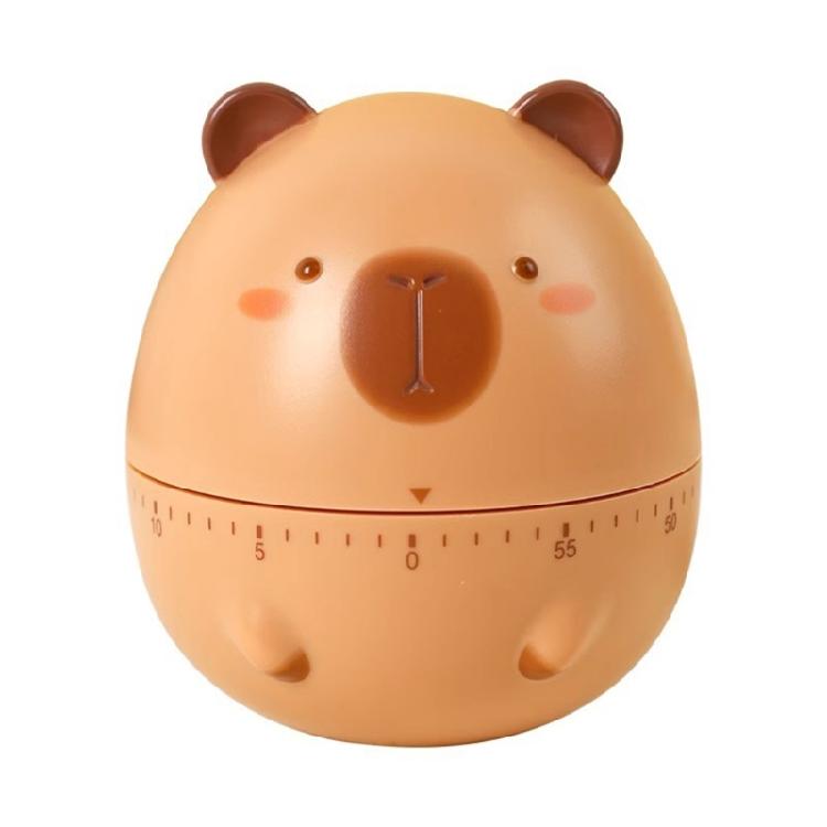 Funny Capybara Design Timer With Mechanical Operation Manual Wind Up Countdowns Timer For Kitchen And Kids Tasks 1