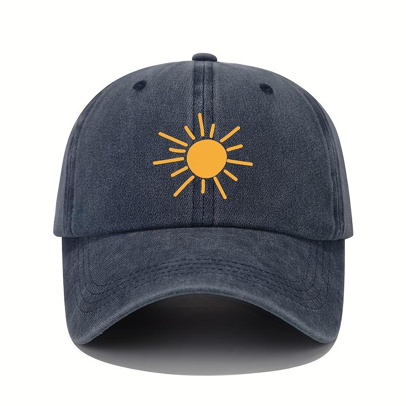 Gouden Zonneprint Baseballpet Retro Lichtgewicht Gewassen Pet Verstelbaar Voor Zowel Mannen Als Vrouwen Adjustable gray